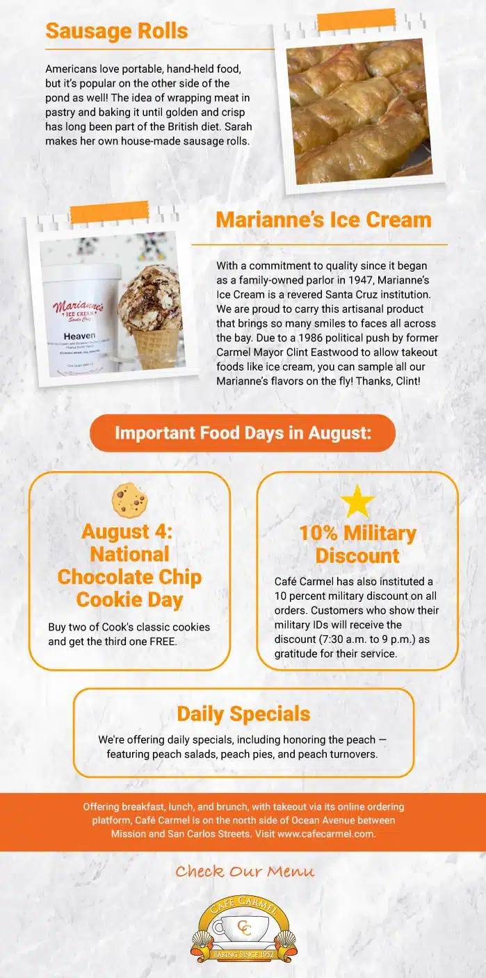 CC - Café Carmel Special Treats this August 3