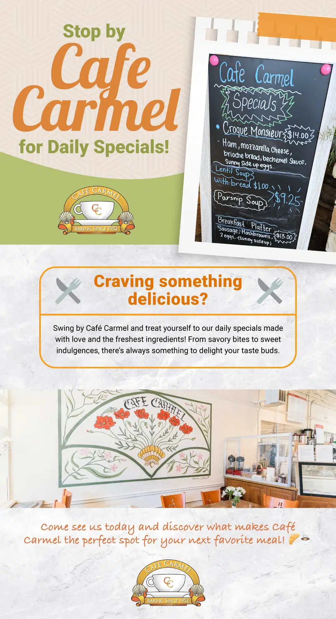 CC - Stop by Café Carmel for Daily Specials!