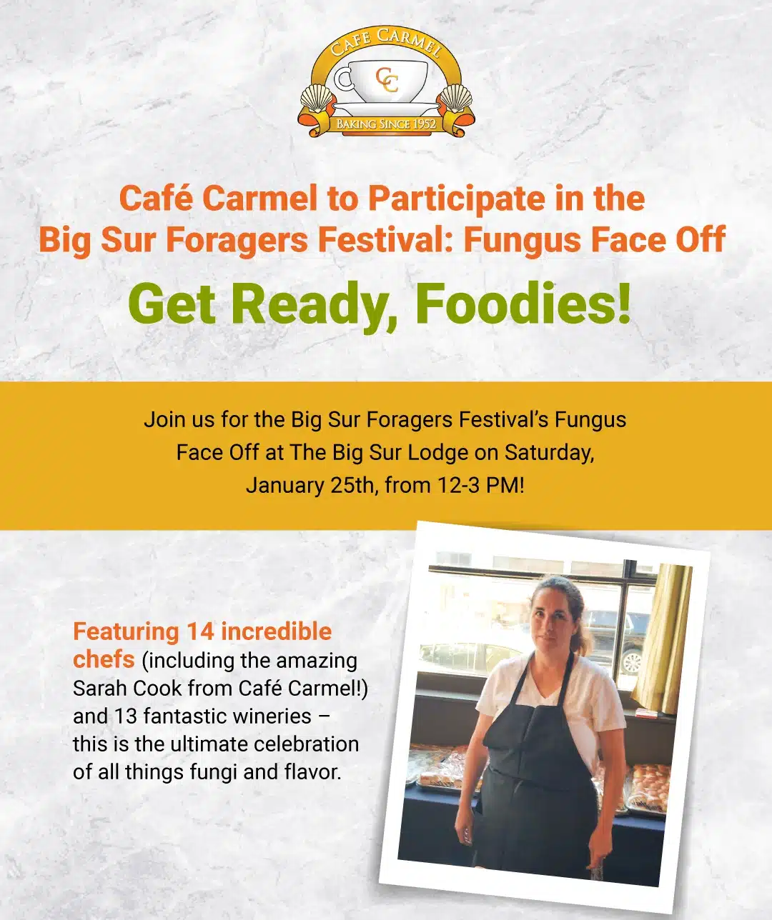 CC - Café Carmel to Participate in the Big Sur Foragers Festival Fungus Face Off 1