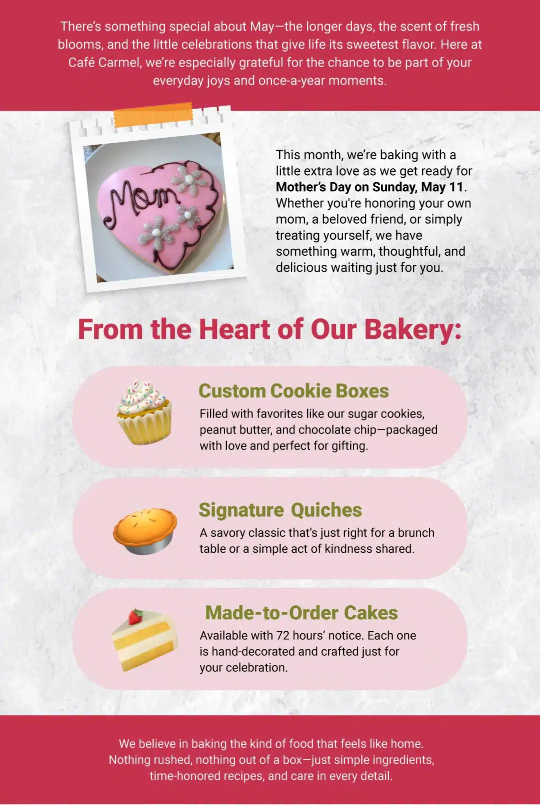 From Our Oven to Your Heart – A Sweet May at Café Carmel 2