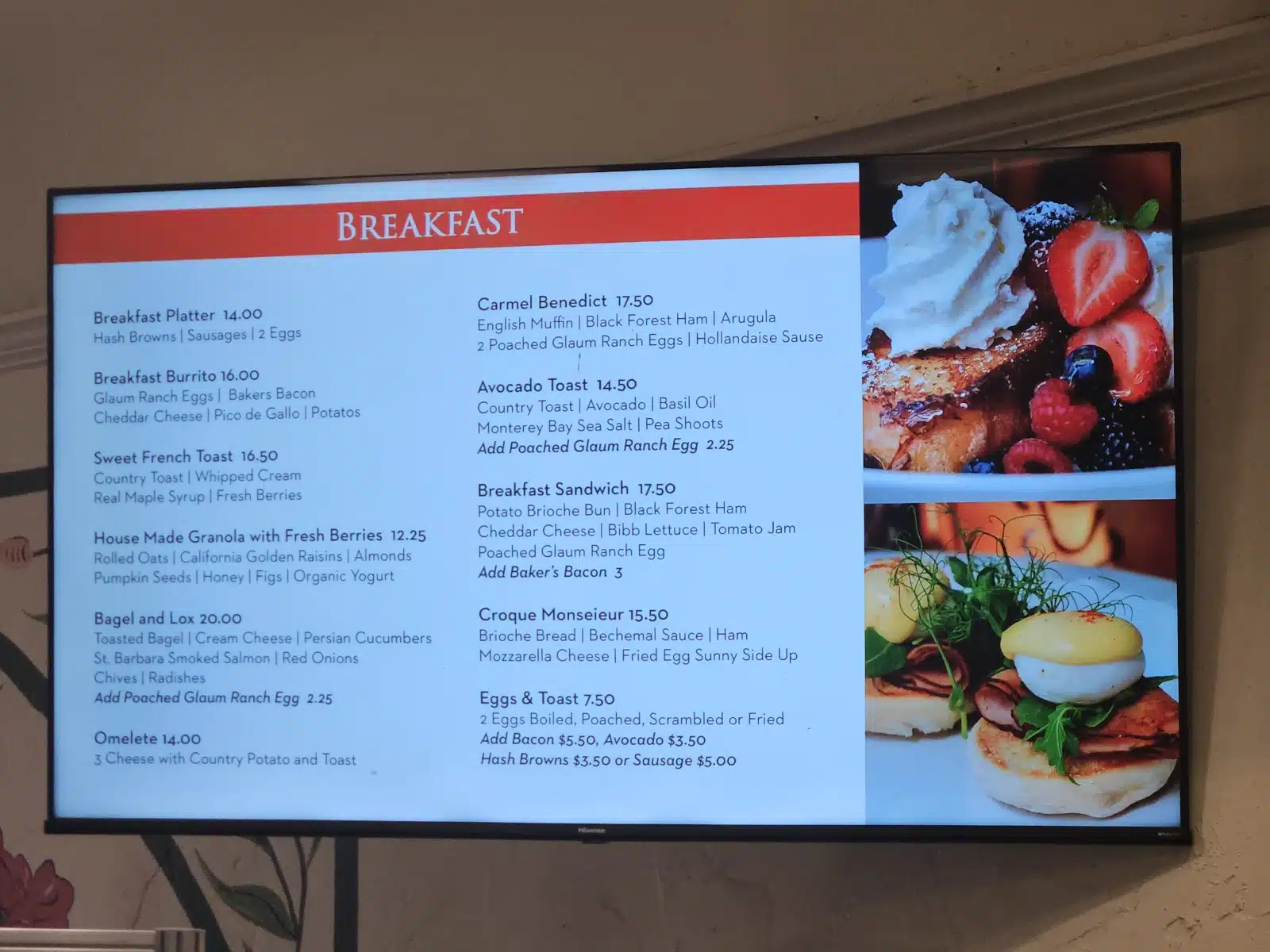 CC - Breakfast menu