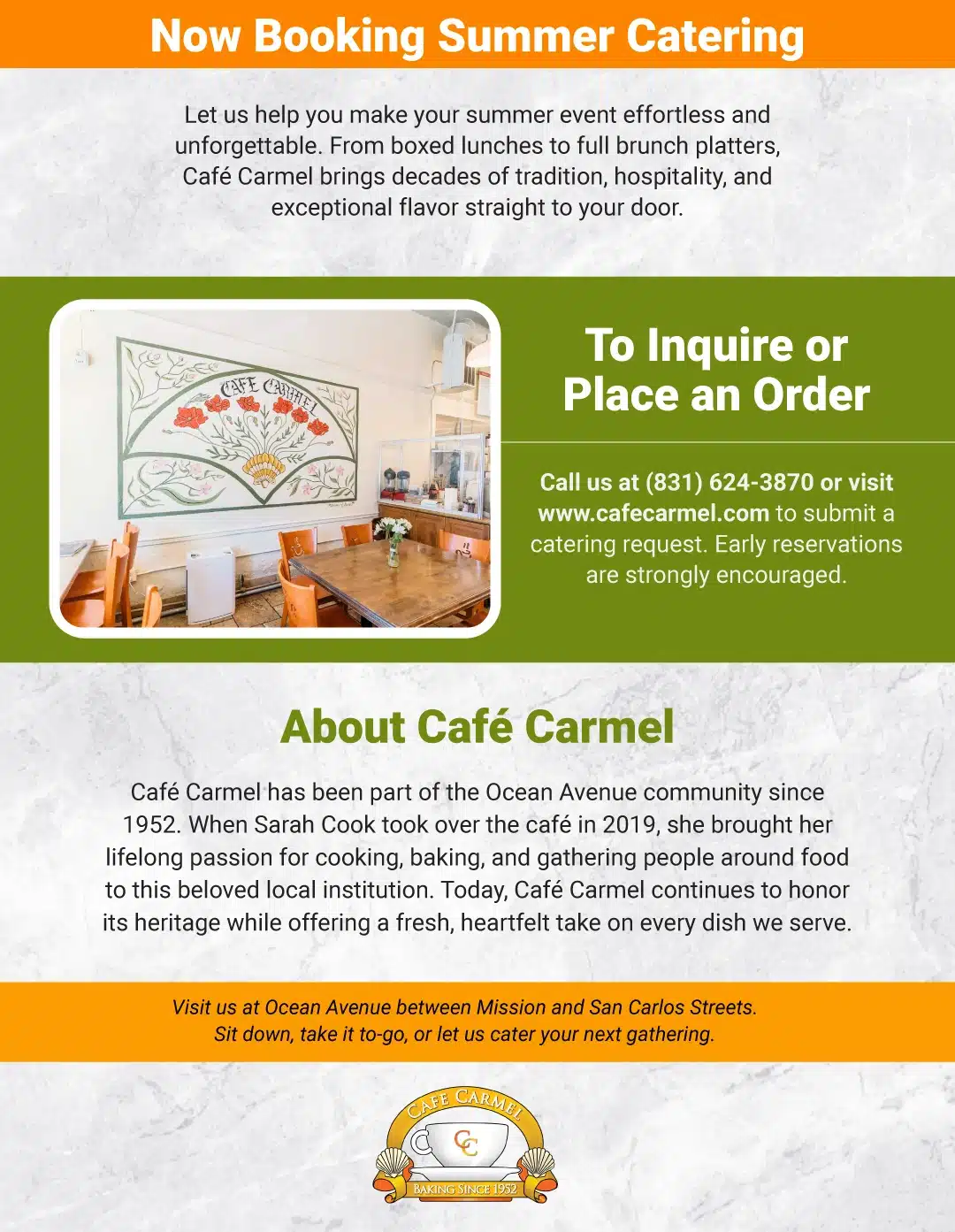 CC - Now Booking Summer Parties Custom Catering Cakes from Cafe Carmel 3