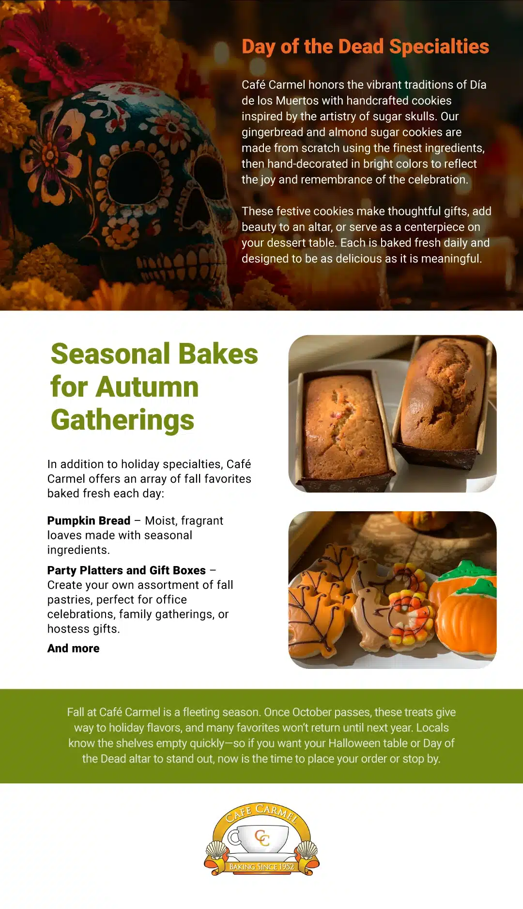 Café Carmel Ushers in the Fall Season with Fresh-Baked Favorites