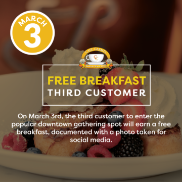 Cafe Carmel Third Anniversary Free Breakfast
