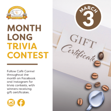 Cafe Carmel Third Anniversary Trivia Contest