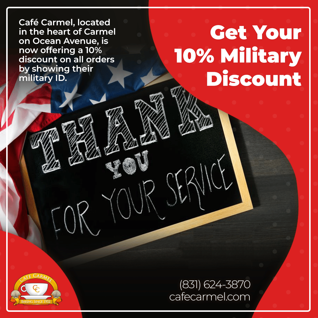 10% Military Discount - Café Carmel